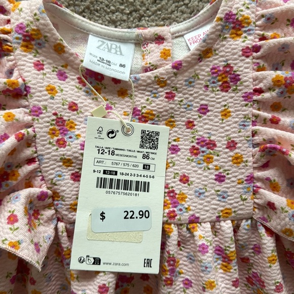 Zara Floral Printed Jacquard Dress - Picture 6 of 6